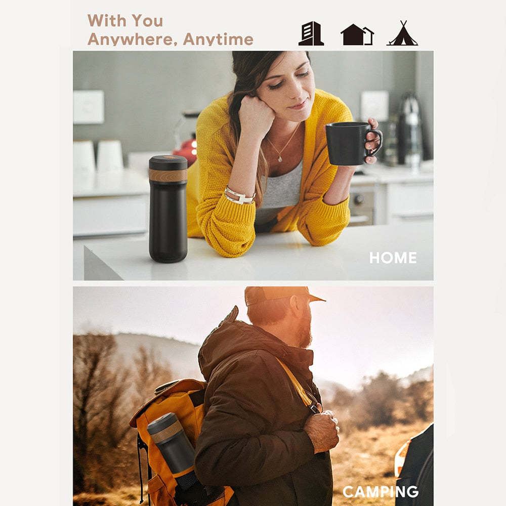 2 In 1 Portable Travel French Press Coffee Maker - Fourmile Coffee