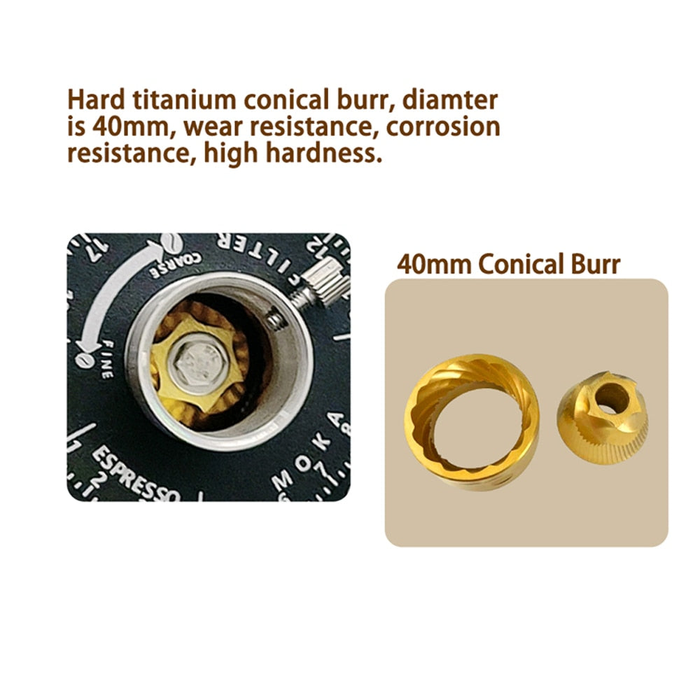 Titanium Burr Electric Coffee Grinder - Fourmile Coffee